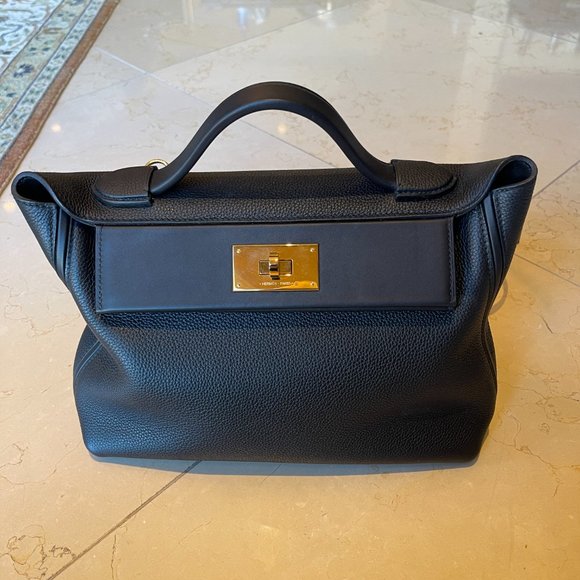 Hermes Handbags - Hermes 24/24 Bag - w/Box, Dustbag etc - Full Set - Black w/ Gold Hardware